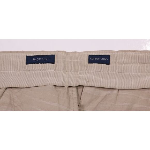Incotex Tight Fit Comfort Chino Khaki Flat Front Chino Pants Eu 52 - 34x29 New - Picture 8 of 9